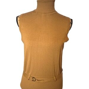 Mossimo Sleeveless Tan Turtleneck Top